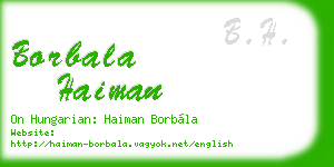 borbala haiman business card