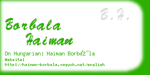 borbala haiman business card